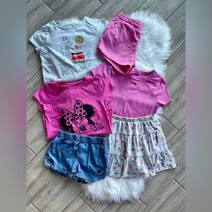 Pink Minnie Mouse Tee + Coordinating Girls Outfit Set